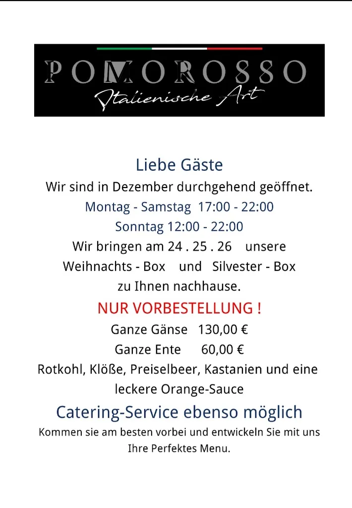 Menu_Pomorosso Ristorante Pizzeria Catering_Hürth_image_1