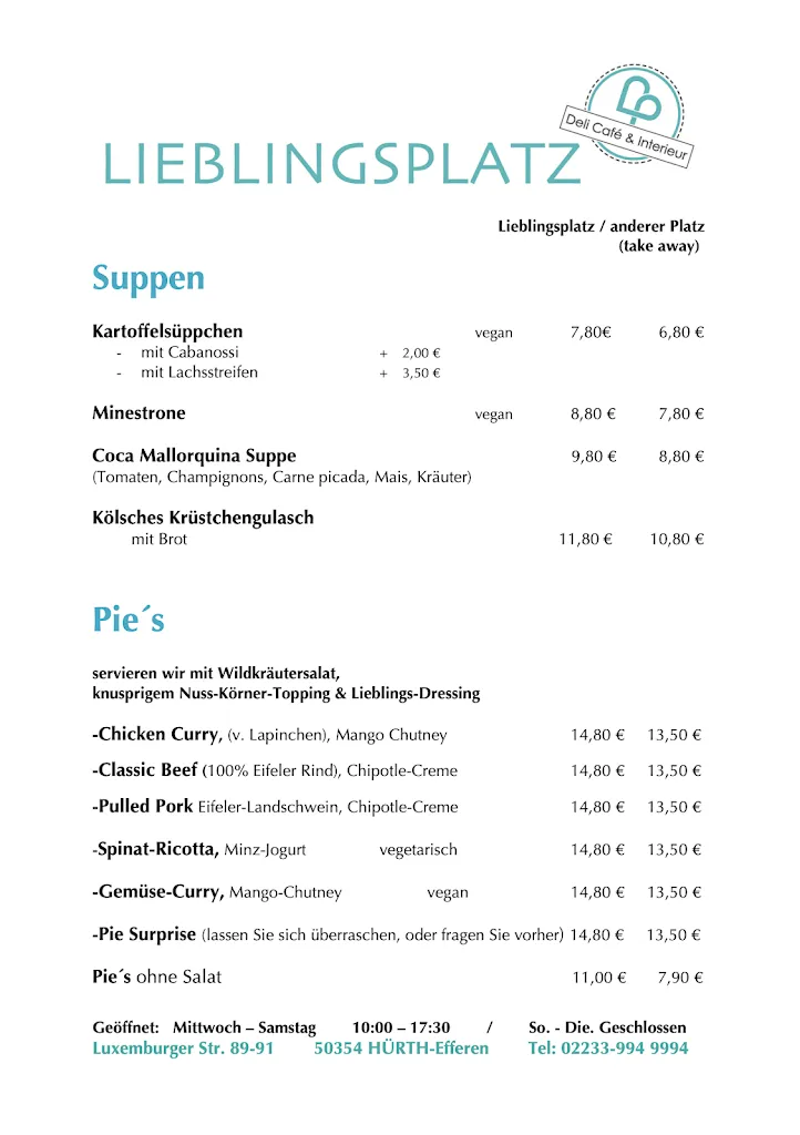 Menu_Lieblingsplatz-Hürth Deli Cafe & Interieur_Hürth_immagine_3