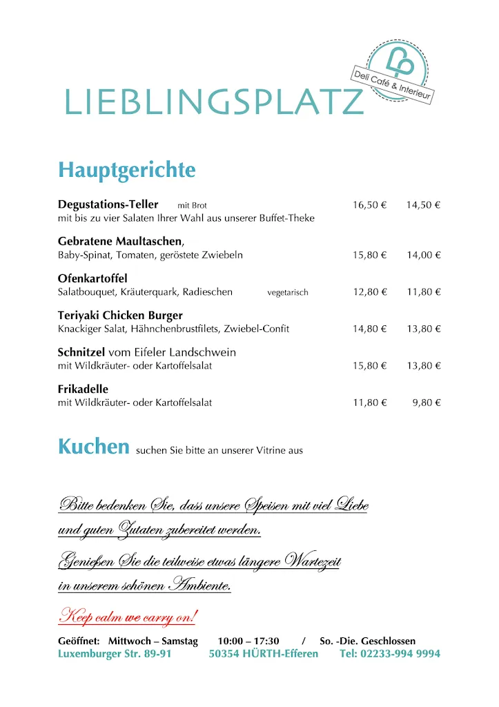 Menu_Lieblingsplatz-Hürth Deli Cafe & Interieur_Hürth_immagine_4