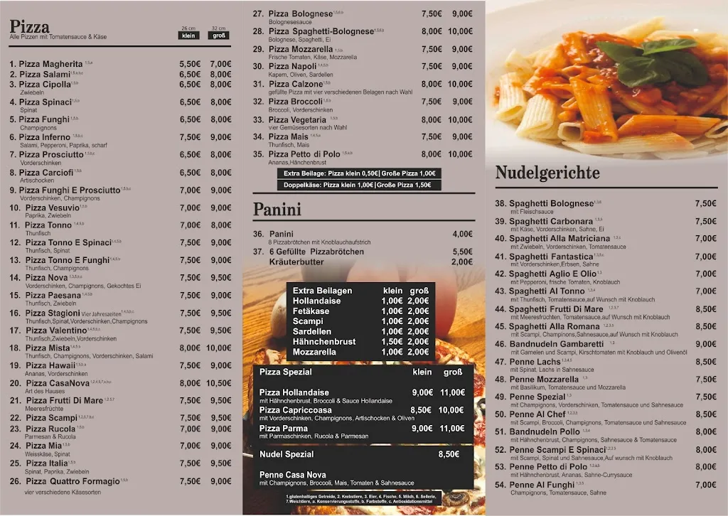 Menu_Pizzeria CasaNova la Fantastica_Jüchen_image_1