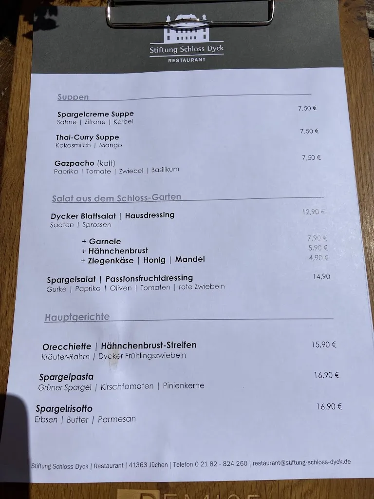 Menu_Restaurant Schloss Dyck_Jüchen_immagine_1