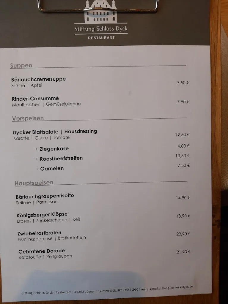 Menu_Restaurant Schloss Dyck_Jüchen_immagine_3