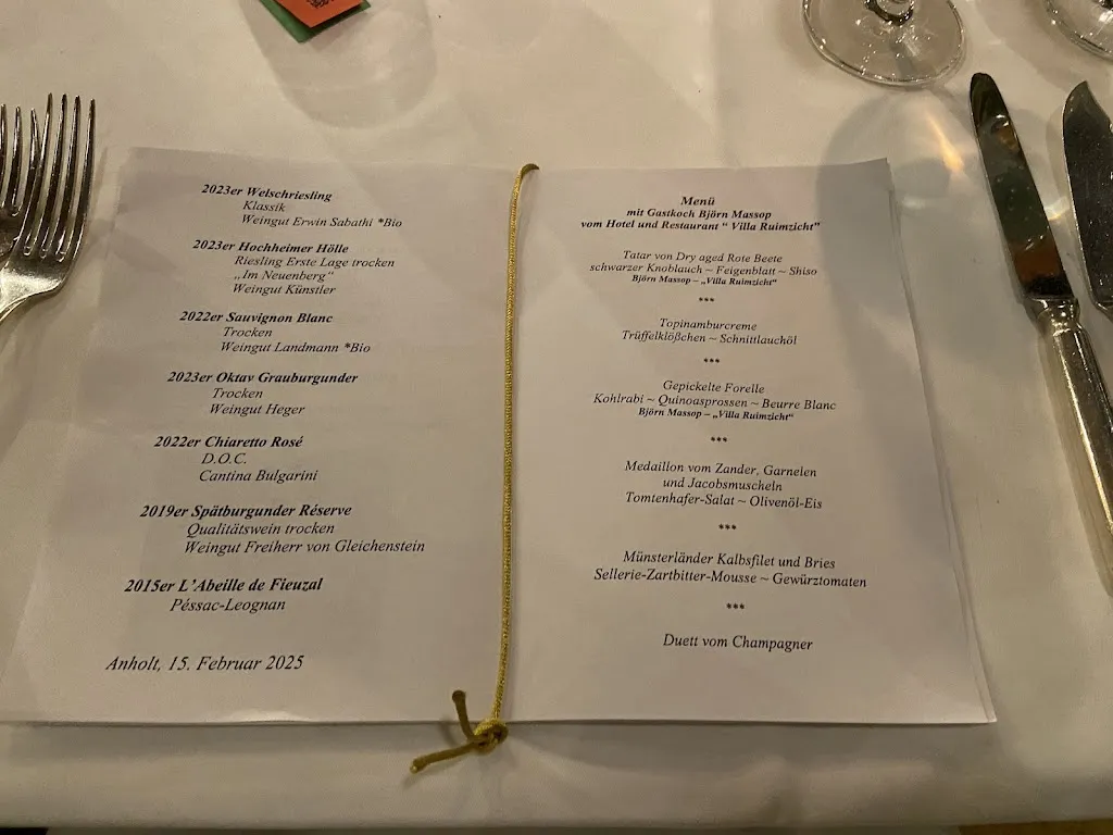 Menu_Restaurant Wasserpavillon im Romantik Parkhotel Wasserburg Anholt_Isselburg_immagine_1