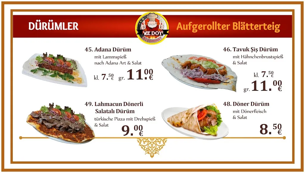 Menü_Yee Doy Döner & Grillgerichte Köln Kalk_Köln_Bild_2
