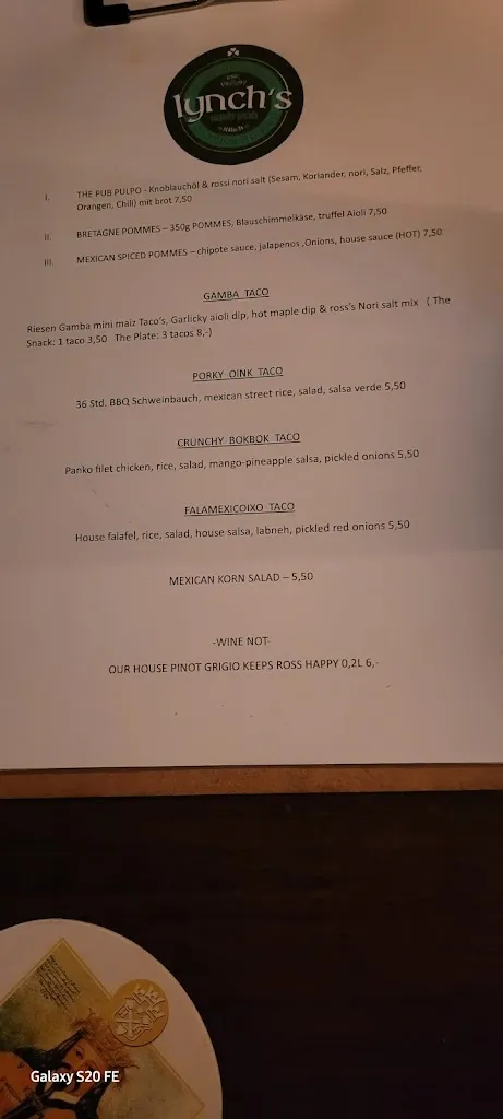 Menu_Lynchs Irish Pub_Jülich_image_3