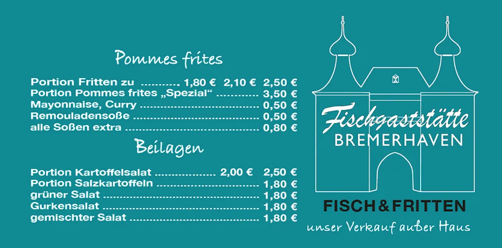 Menu_Fischgaststätte Bremerhaven, traditioneller Backfisch seit 1964 - Inhaber A.Rrustemi_Jülich_image_1
