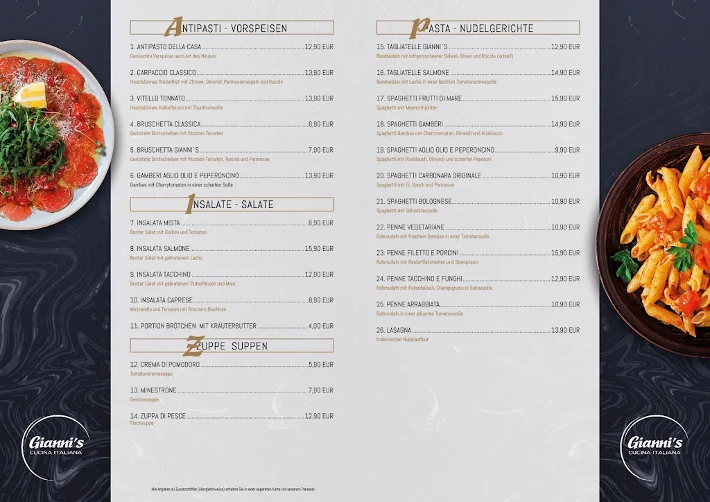 Menu_GIANNI´S | Restaurant & Pizzeria_Kalkar_image_2