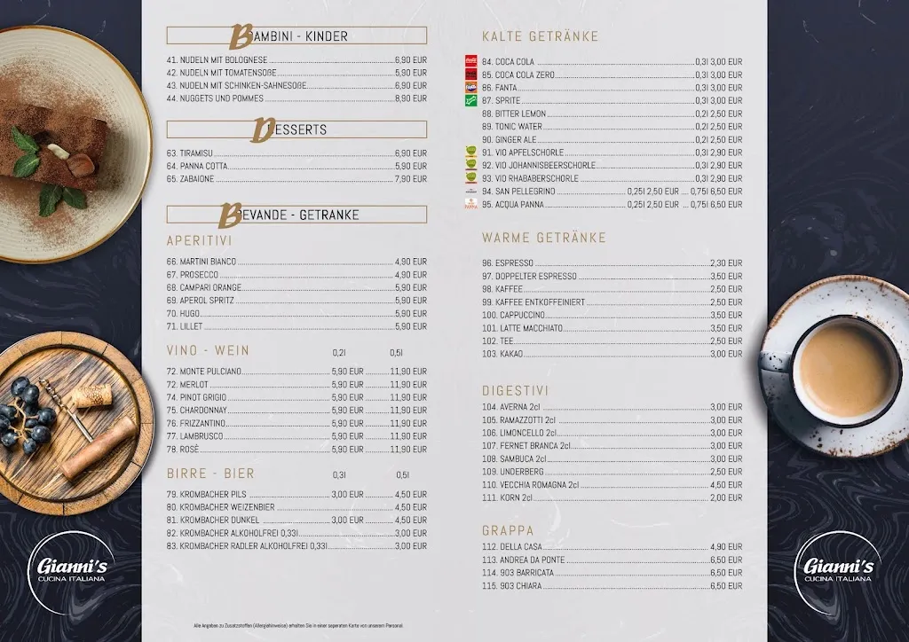 Menu_GIANNI´S | Restaurant & Pizzeria_Kalkar_image_3