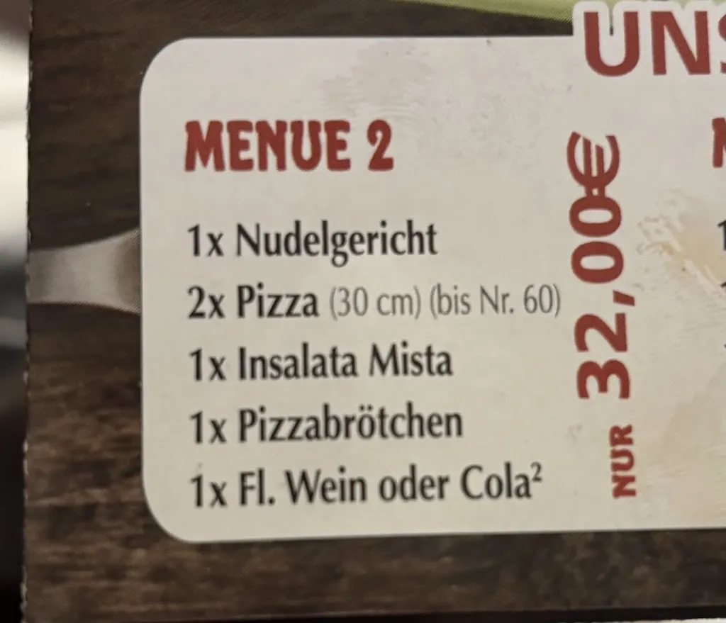 Menu_Pizzeria La Roma_Kalkar_image_1