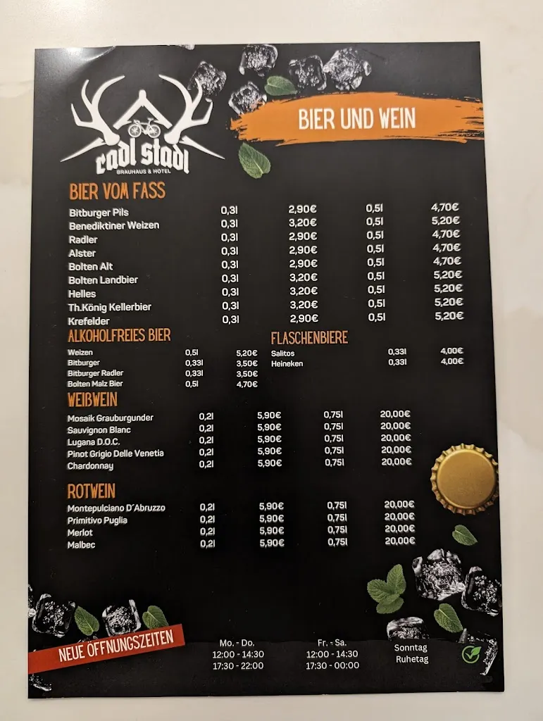 Menu_Radl Stadl - Restaurant & Hotel_Kaarst_image_1