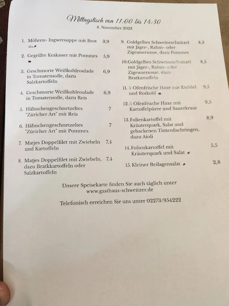 Menu_Gasthaus Schweitzer_Kerpen_image_1