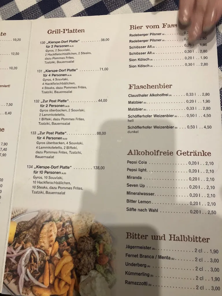 Menu_Gaststätte Zur Post_Kierspe_immagine_1