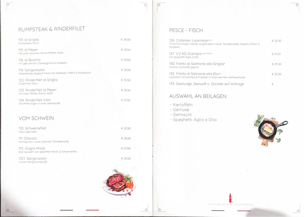 Menü_Ristorante Elio_Kevelaer_Bild_1