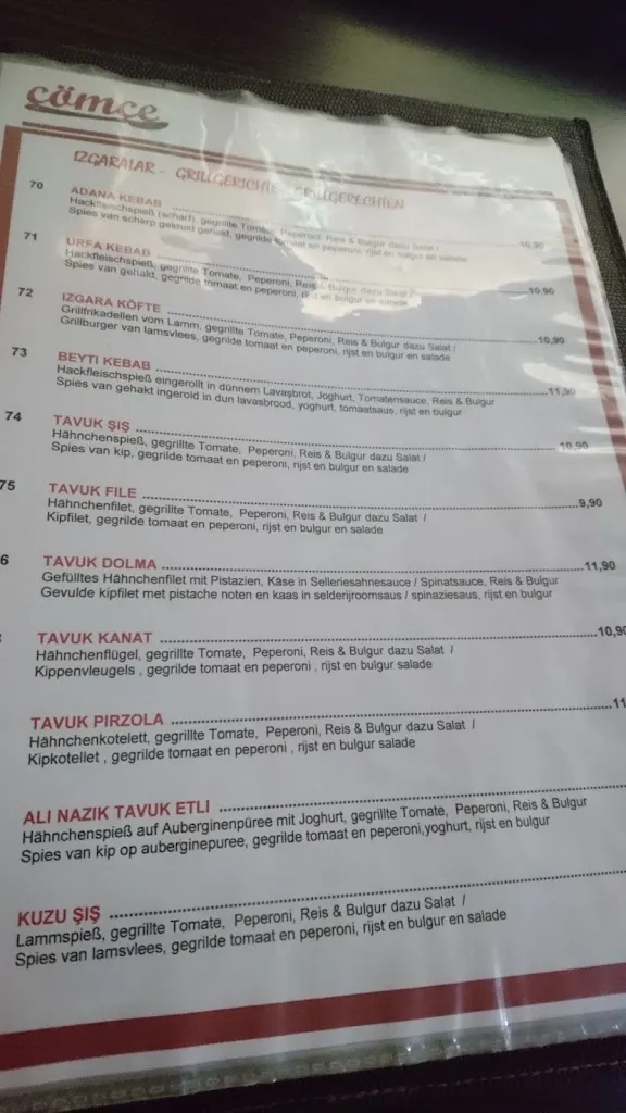 Menu_ÇÖMÇE Holzkohle Restaurant Kleve_Kleve_immagine_2