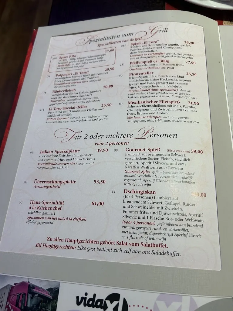 Menu_El Toro_Kranenburg_image_4