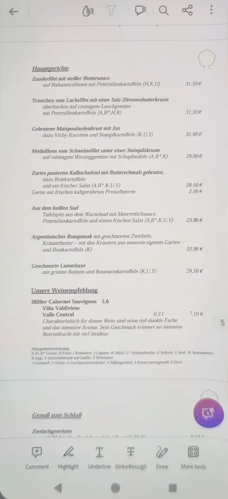 Menu_Liedberger Landgasthaus_Korschenbroich_image_1