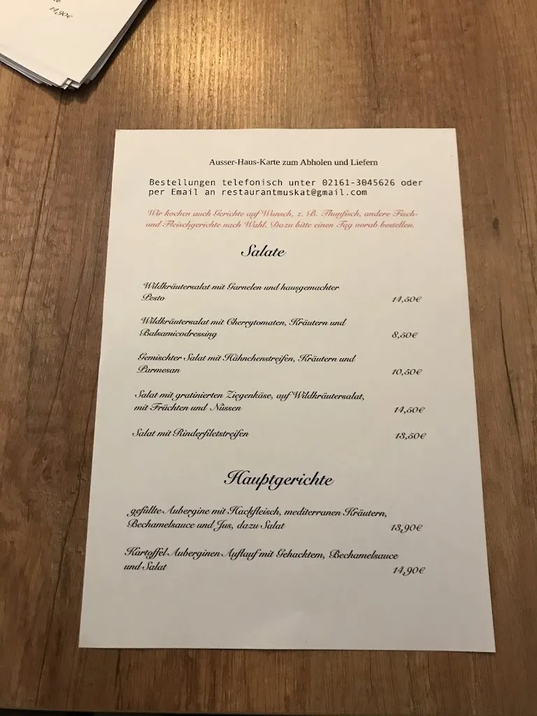 Menu_Restaurant Muskat_Korschenbroich_immagine_1