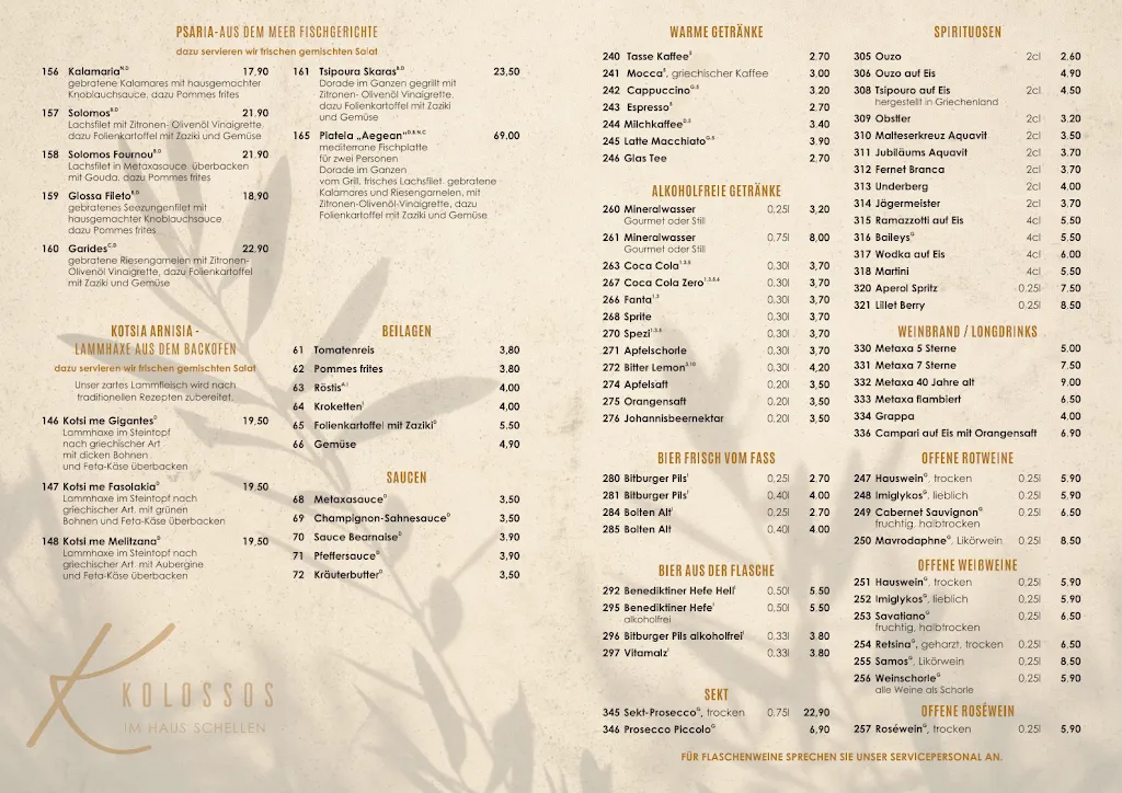 Menu_Kolossos im Haus Schellen Griechisches Restaurant | Festsaal,Eventlocation_Korschenbroich_image_2