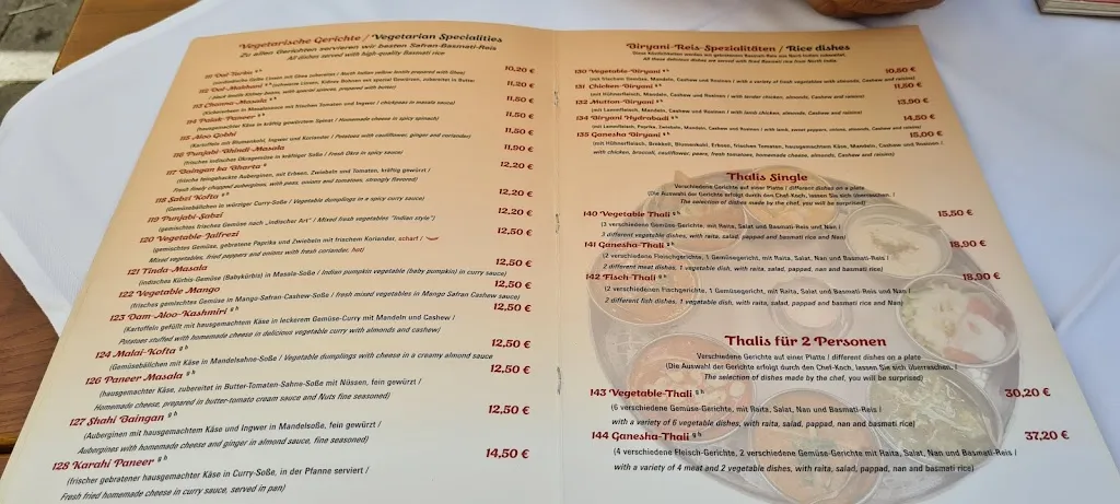 Menü_Restaurant Ganesha Landsberg UG_Lech_Bild_2