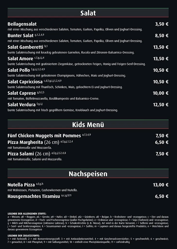 Menu_Pizzeria La Fiamma_Königswinter_immagine_1