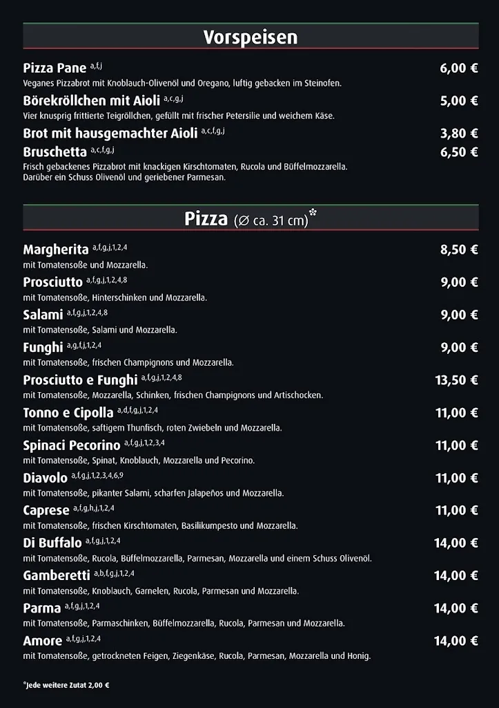 Menu_Pizzeria La Fiamma_Königswinter_immagine_3