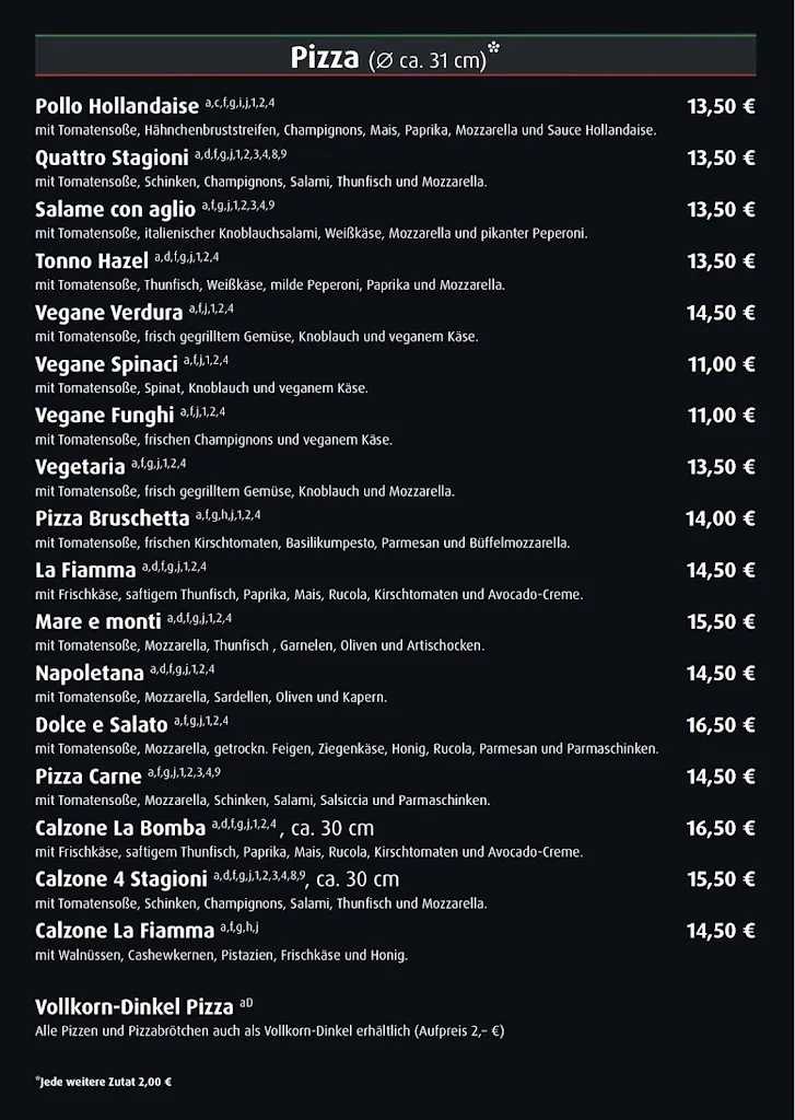 Menu_Pizzeria La Fiamma_Königswinter_immagine_4
