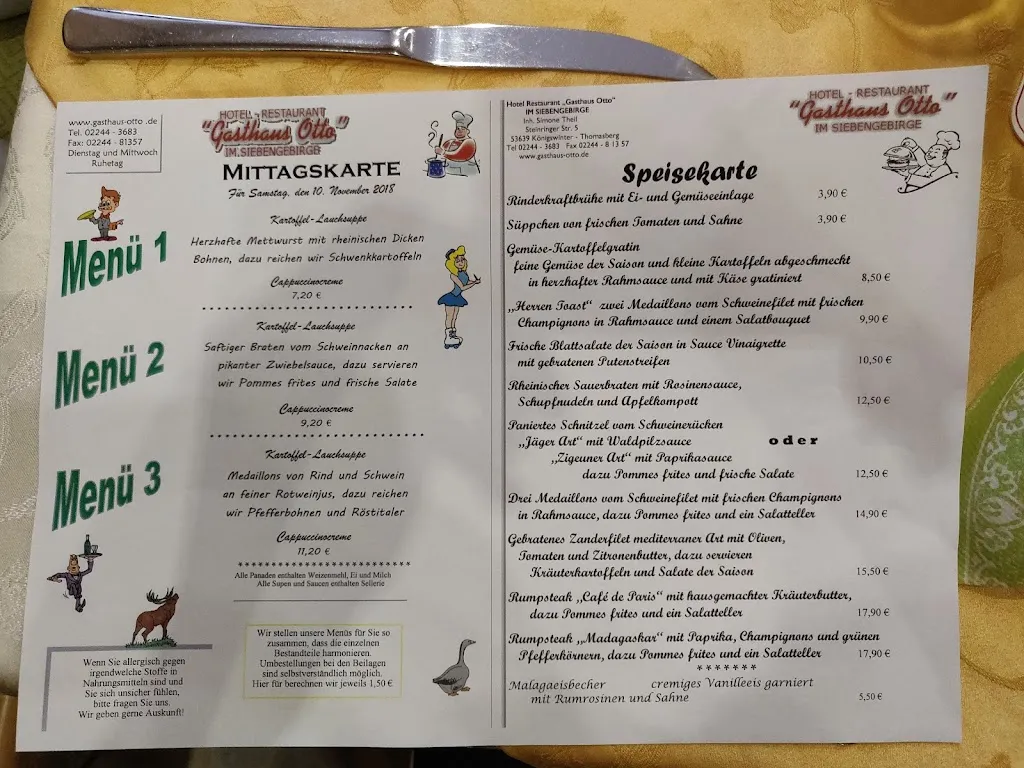 Menu_Hotel-Restaurant „Gasthaus Otto“_Königswinter_image_1