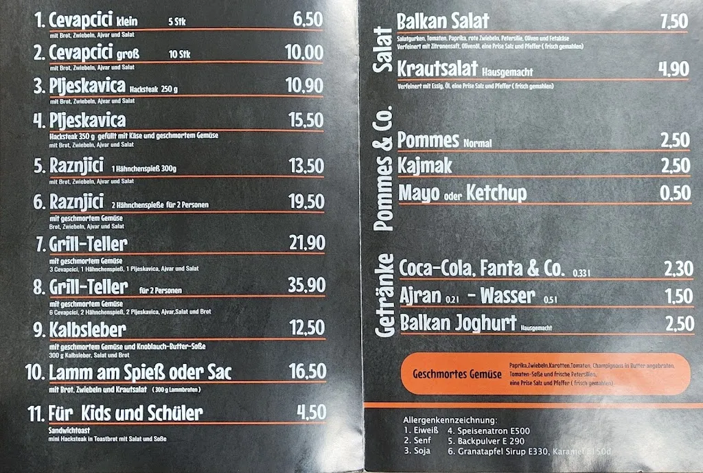 Menu_Bosna Grill Balkan Kitchen_Kreuztal_immagine_1