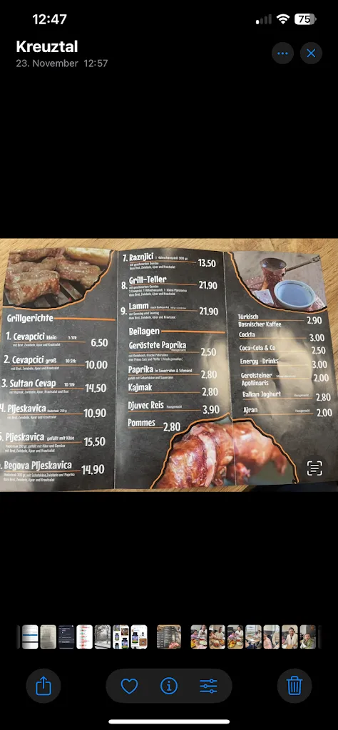 Menu_Bosna Grill Balkan Kitchen_Kreuztal_immagine_2