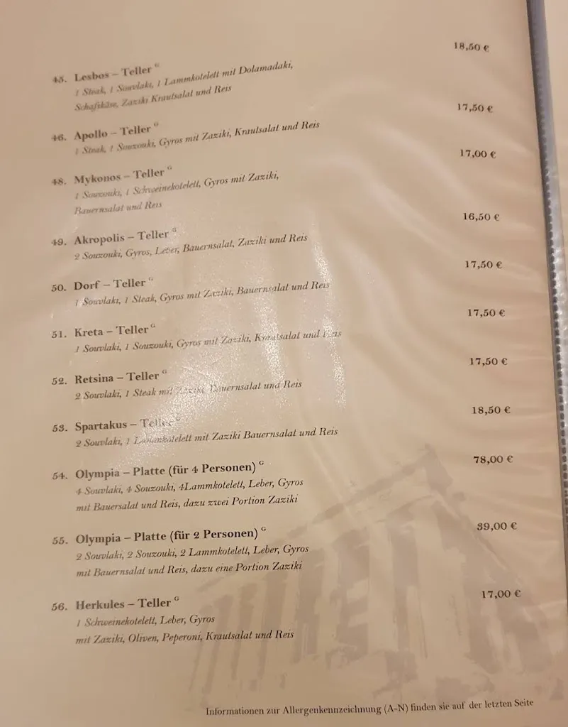 Menu_Restaurant Olymp - Paraskevas Pantelidis_Kreuztal_immagine_1