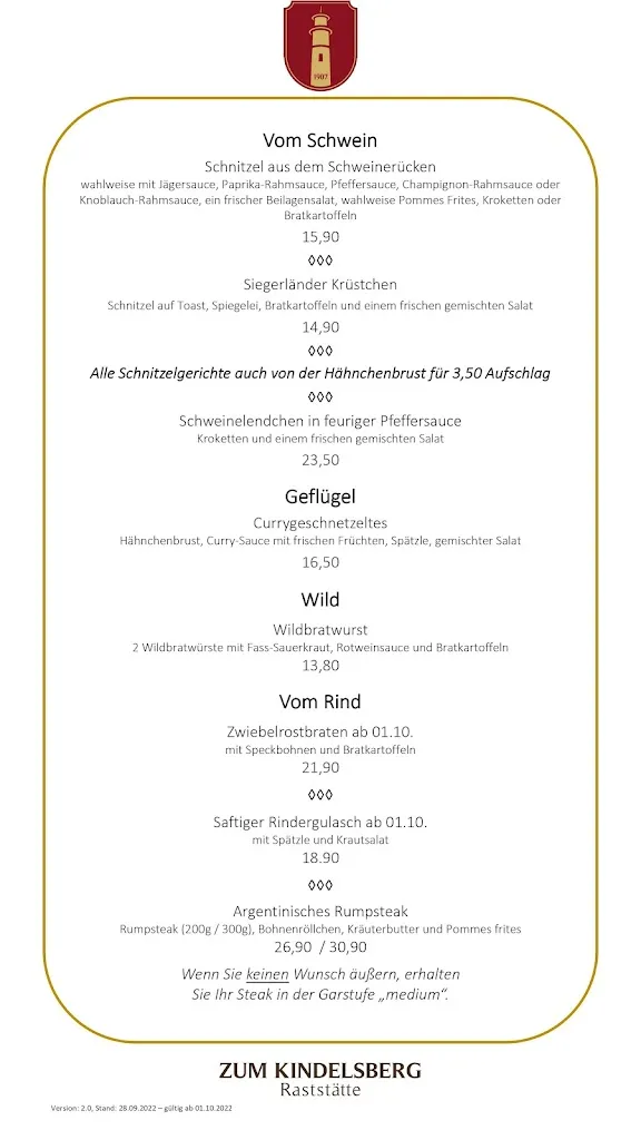 Menu_Raststätte Zum Kindelsberg_Kreuztal_immagine_3