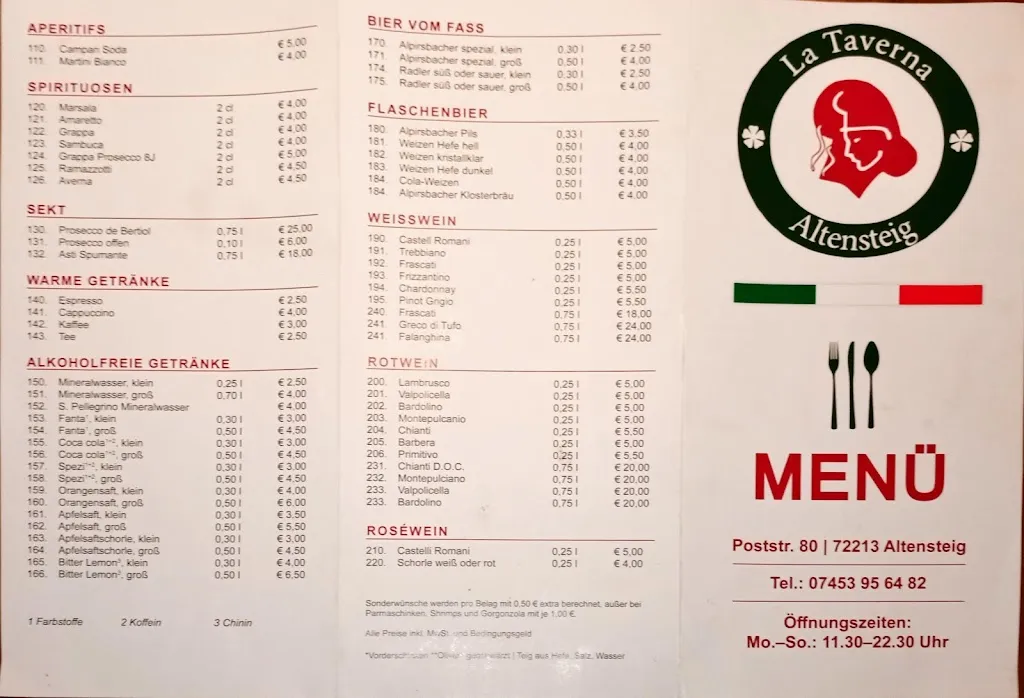 Menu_La Taverna Pizzeria_Altensteig_image_2
