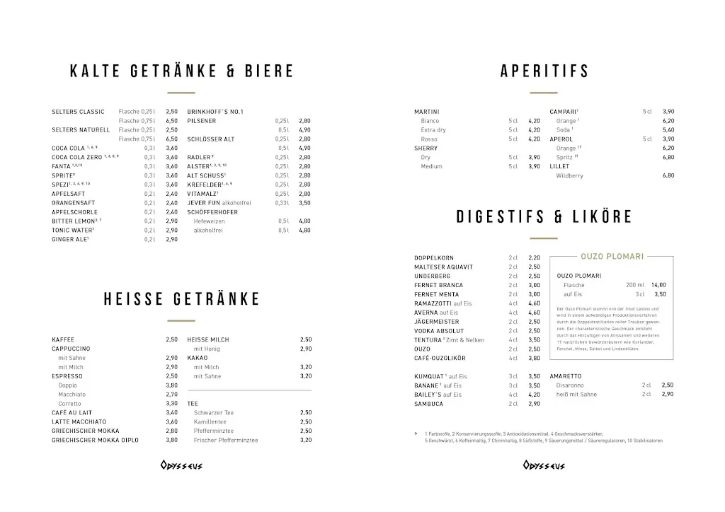 Menu_Restaurant Odysseus_Krefeld_immagine_2