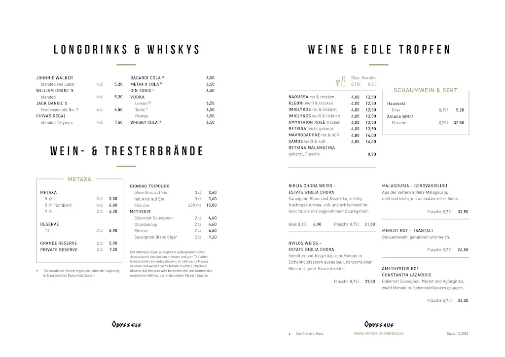 Menu_Restaurant Odysseus_Krefeld_immagine_3