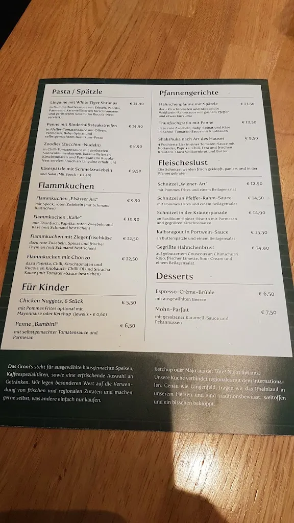 Menu_Groni's Restaurant & Bar_(Rheinland)_immagine_1