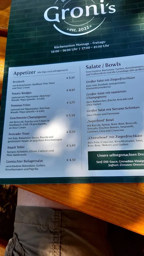 Menu_Groni's Restaurant & Bar_(Rheinland)_immagine_3