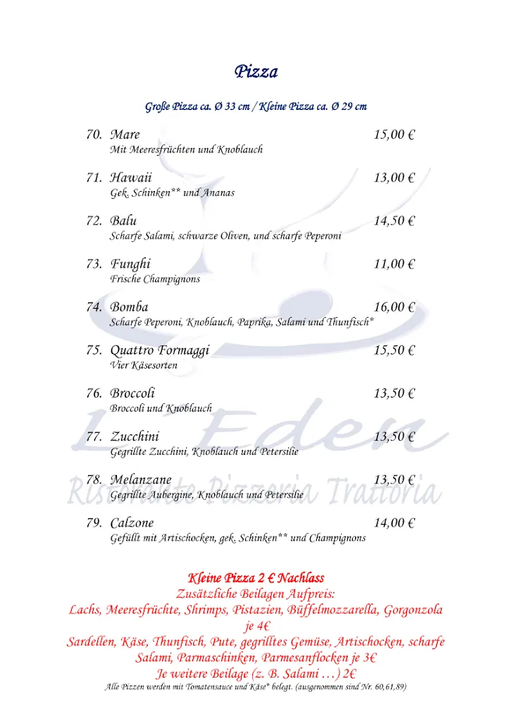 Menu_Ristorante l'Eden - Italien in Monheim am Rhein_Rhein_immagine_3