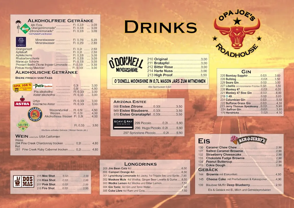 Menu_Opa Joe's Roadhouse Pellemeier Lienen_Lienen_image_1
