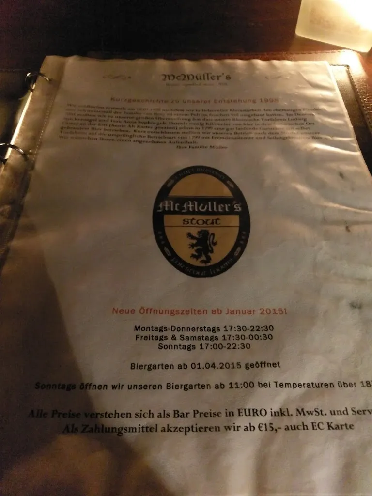 Menu_McMüller's Brauereigasthof_Linnich_immagine_1