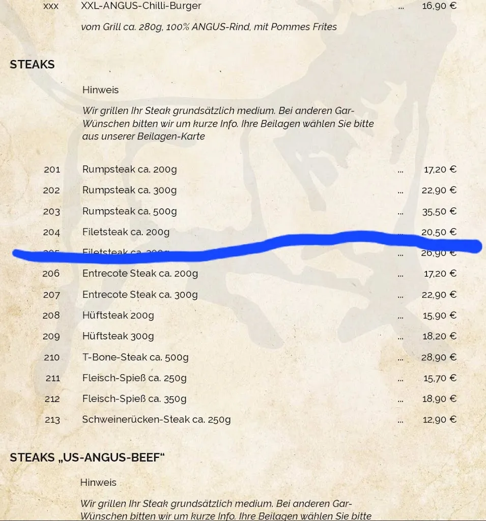 Menu_Steakhaus-Restaurant ANGUS_Leverkusen_immagine_1