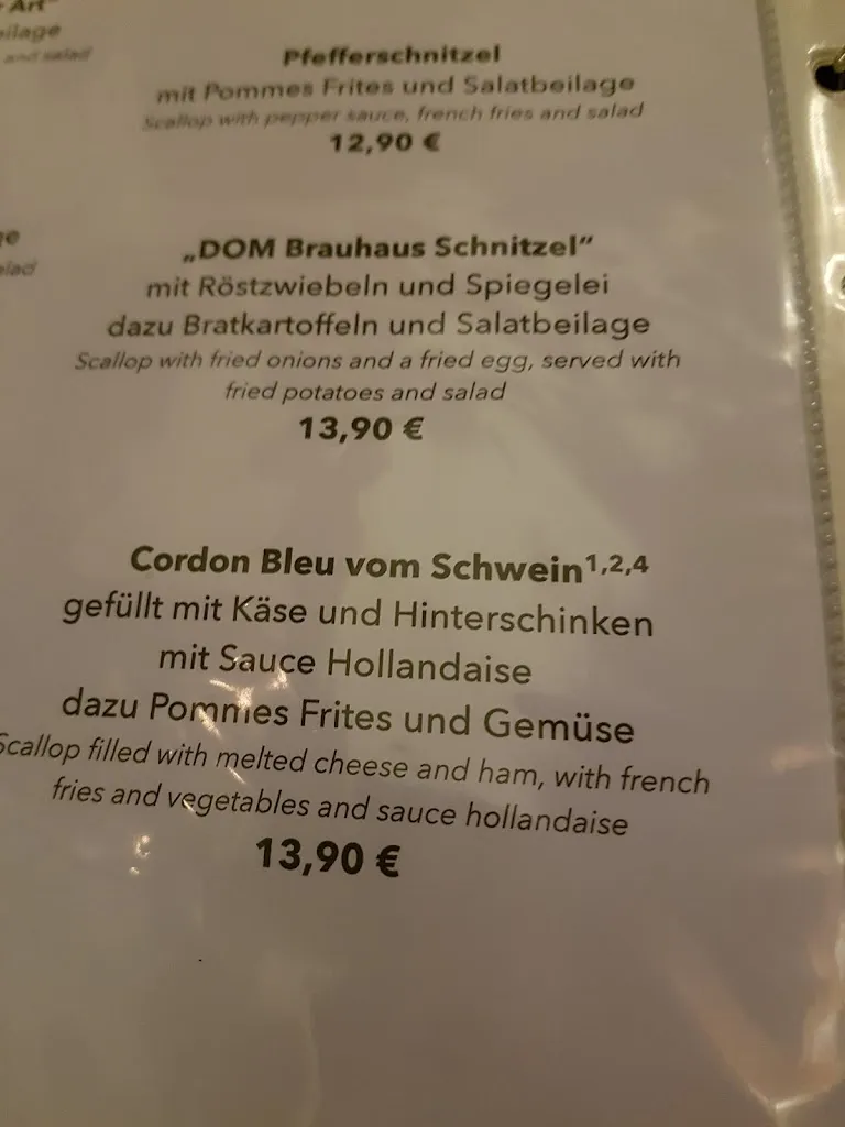 Menu_Das Brauhaus Schlebusch_Leverkusen_image_1