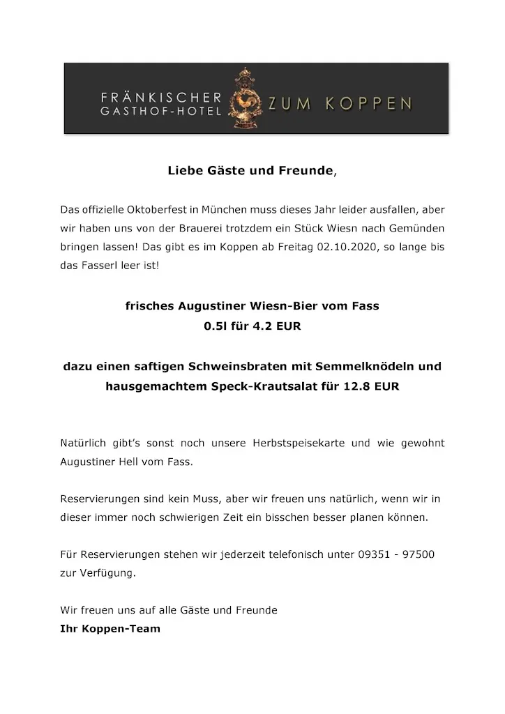 Menu_Fränkischer Gasthof - Hotel „Zum Koppen“_Main_image_4