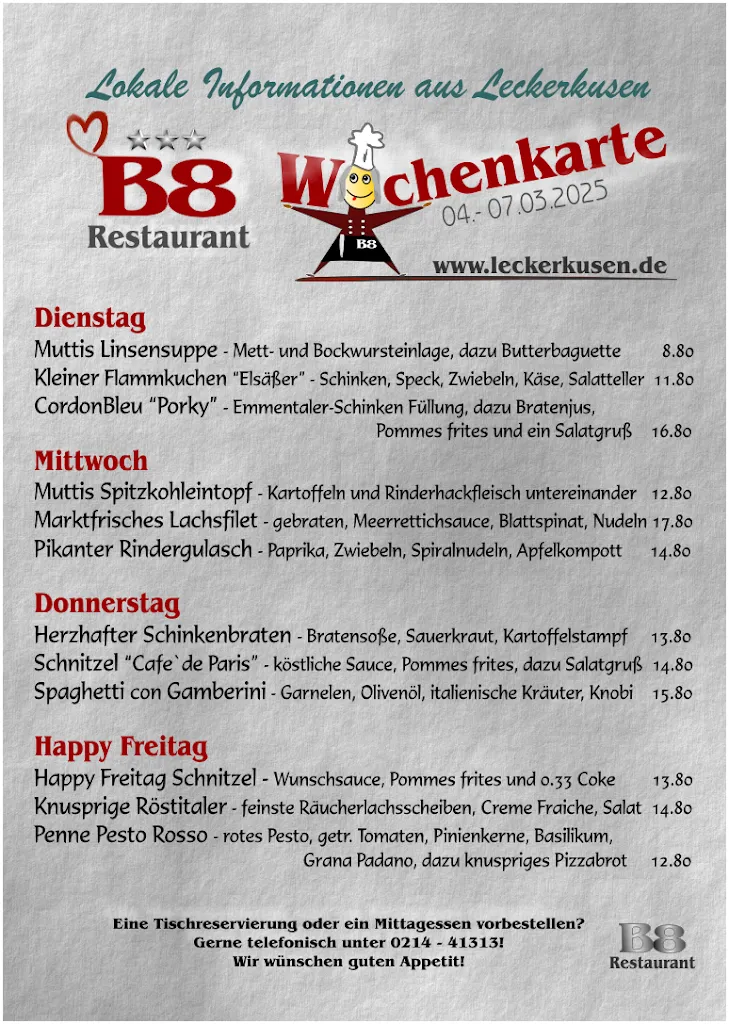 Menu_Restaurant B8_Leverkusen_immagine_1