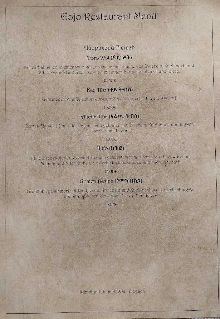 Menu_Gojo äthiopisches Restaurant_Leverkusen_immagine_1