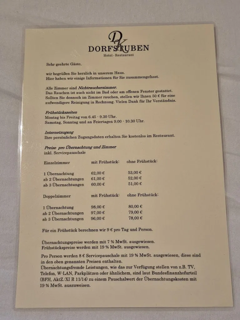 Menu_Hotel-Restaurant Dorfstuben, Inhaber Christoph Knicker_Löhne_image_1