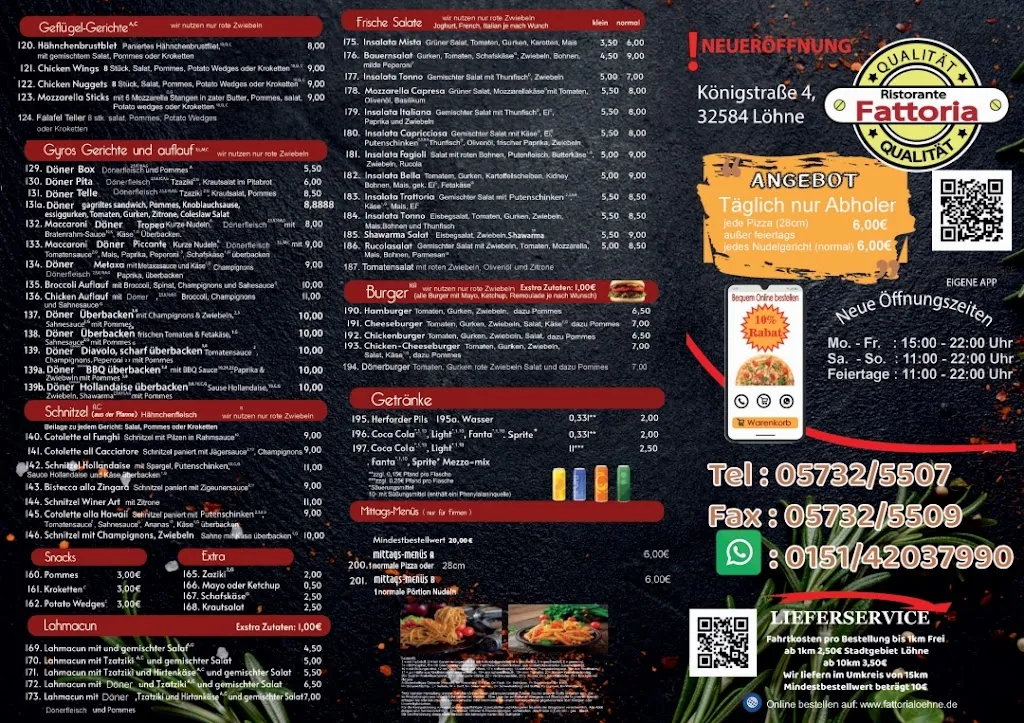 Menu_Pizzeria Fattoria Löhne - Pizza Bringdienst_Löhne_image_2