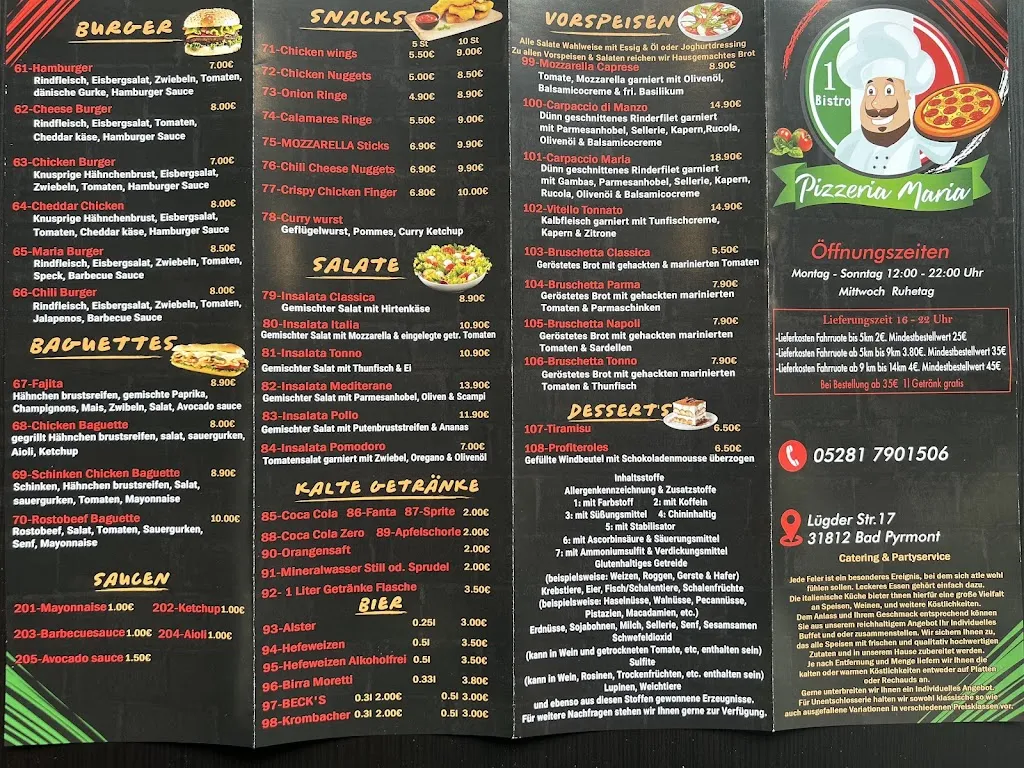 Menu_Pizzaria Maria Bistro_Pyrmont_immagine_2