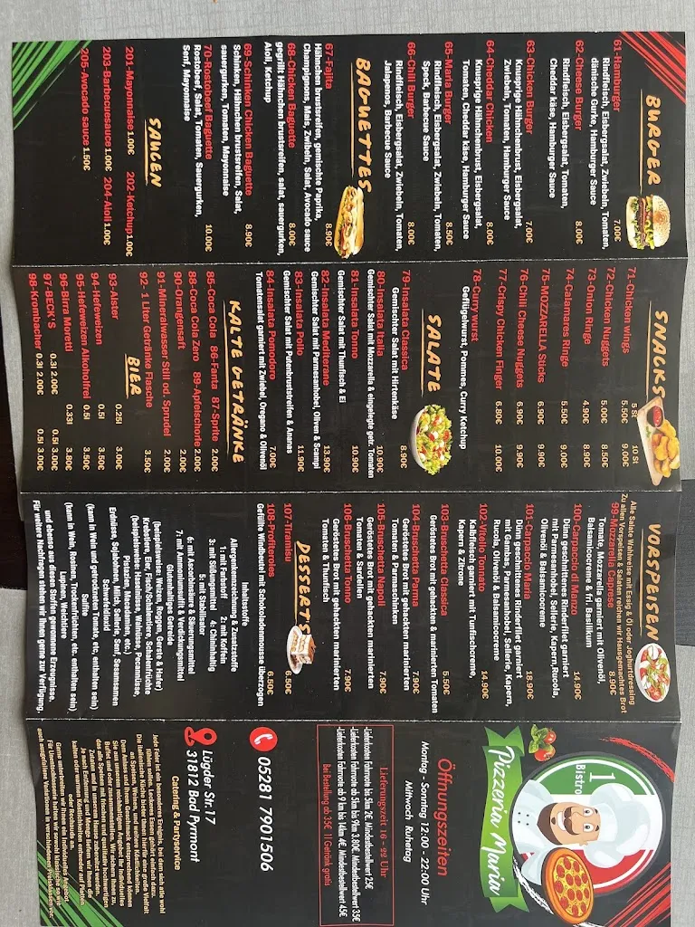 Menu_Pizzaria Maria Bistro_Pyrmont_immagine_3