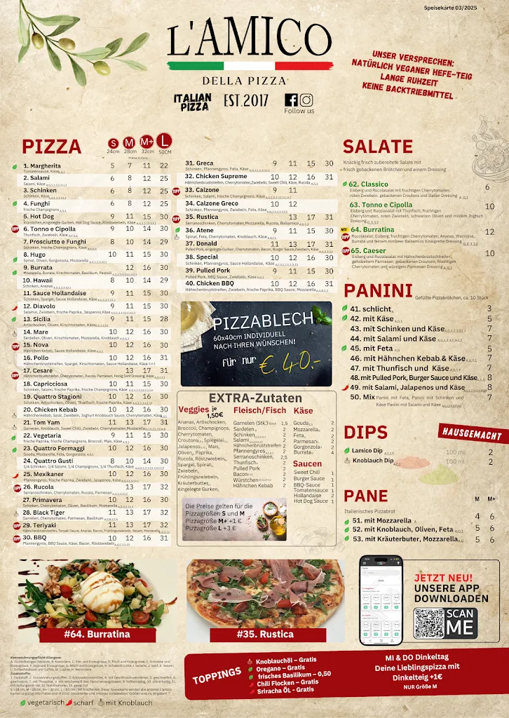 Menu_Pizzeria L´AMICO Mettingen_Mettingen_image_1