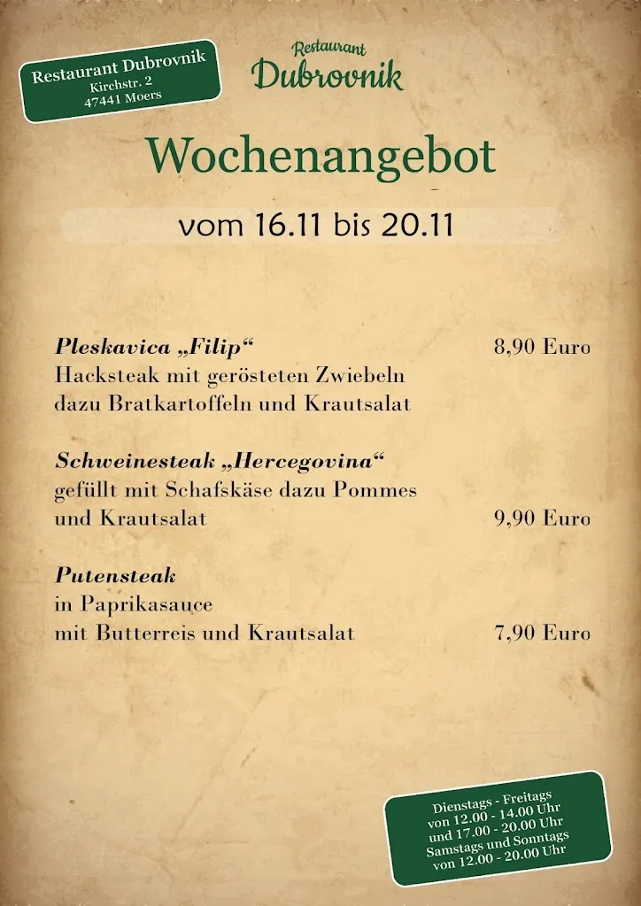 Menu_Restaurant Dubrovnik - Moers_Moers_image_1
